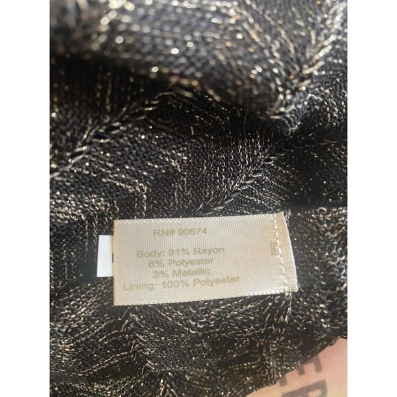 Boston Proper Small Metallic Midi Sweater Dress Stretch Woven Lined Zipper Back - Picture 10 of 10